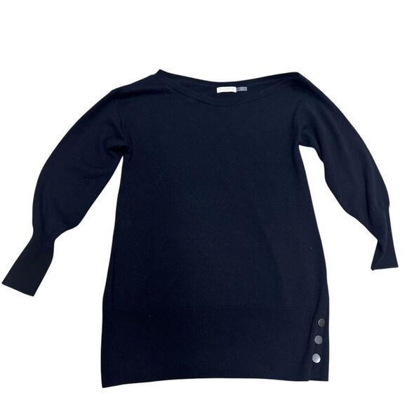 GUC Ramy Brook Women's Black Off-Shoulder Sweater Dress Size M - Picture 3 of 6